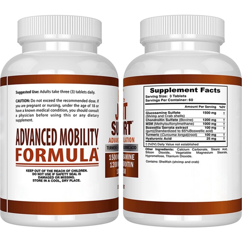 Supplement Pure Organic Turmeric Tablets Glucosamine Chondroitin Msm Supplements Joint Health Tablets