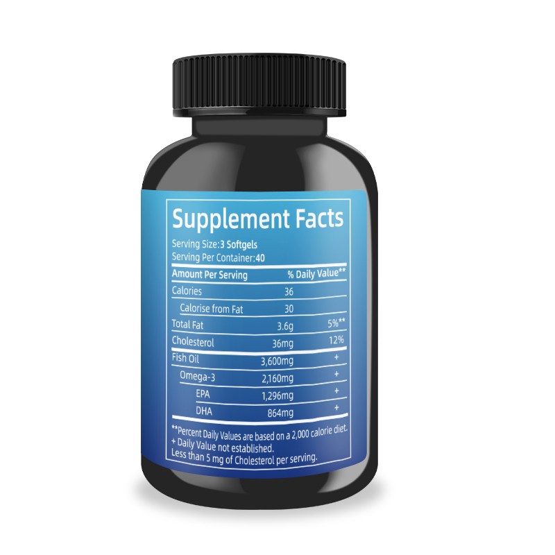 Supplement Omega 3 Fish Oil Soft Capsules 120 Count with EPA and DHA Heart Health Support for Adults