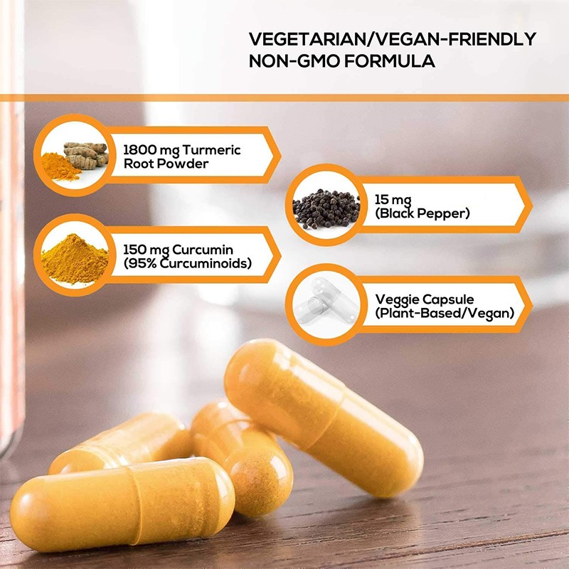 Premium Turmeric Curcumin Supplement with Organic Turmeric Extract Support Joint and Heart Health Turmeric Curcumin Capsules