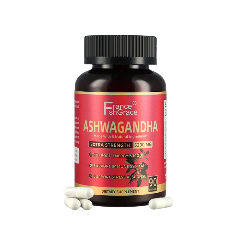 High Strength Ashwagandha Capsules 5200mg | Energy, Immune & Stress Support | Herbal Supplement - 90 Capsules