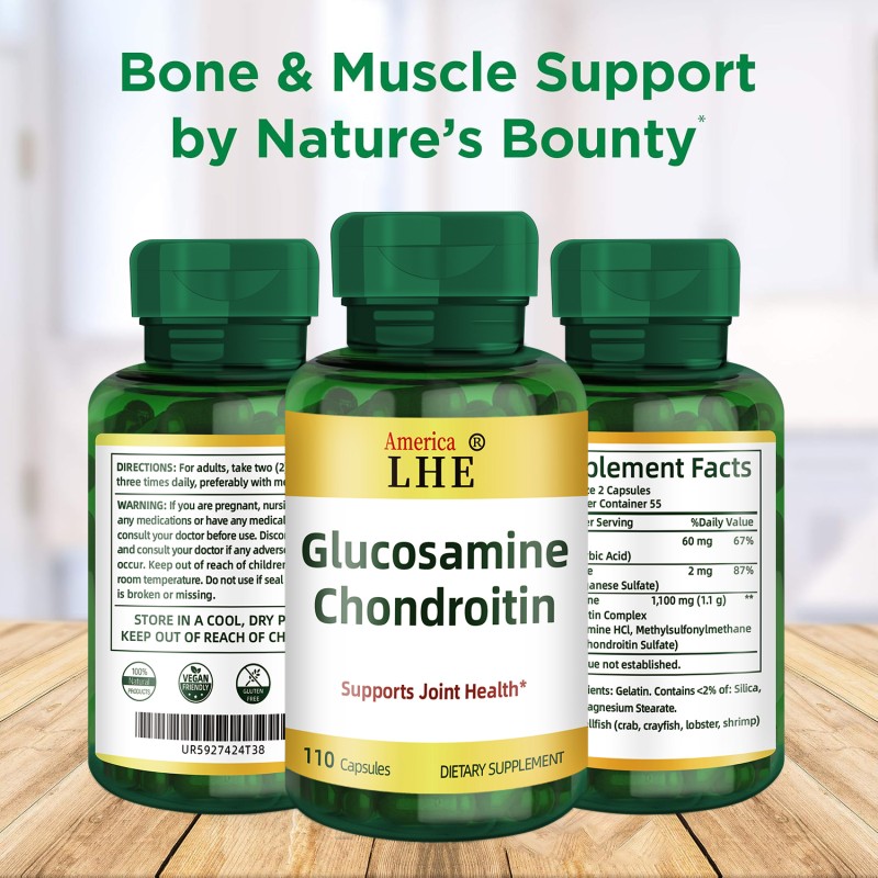 High Quality and Easily Absorbed Glucosamine Chondroitin Capsules for Joint Inflammation,Bone Strength,Joint Flexibility