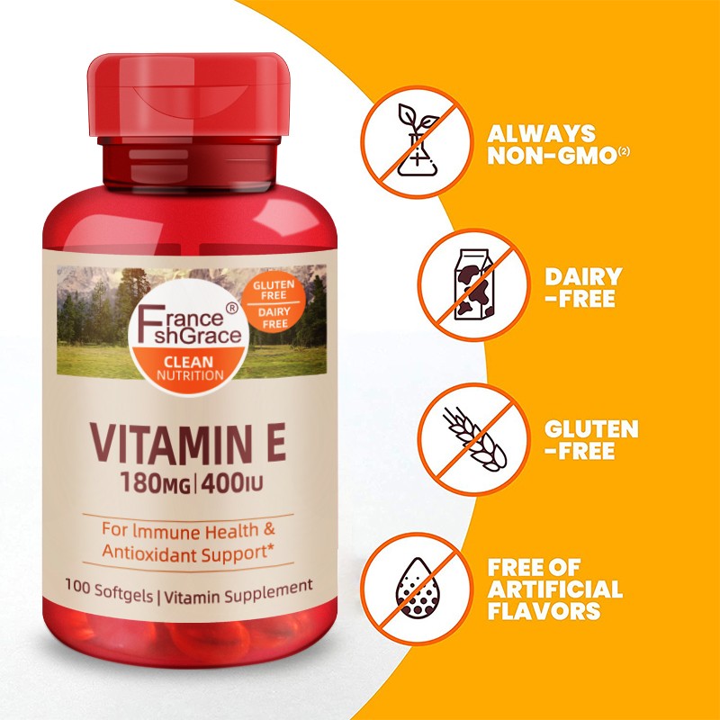 Vitamin E 400IU Supplement for Adults Support Immune Health and Antioxidant Vitamin E Softgels