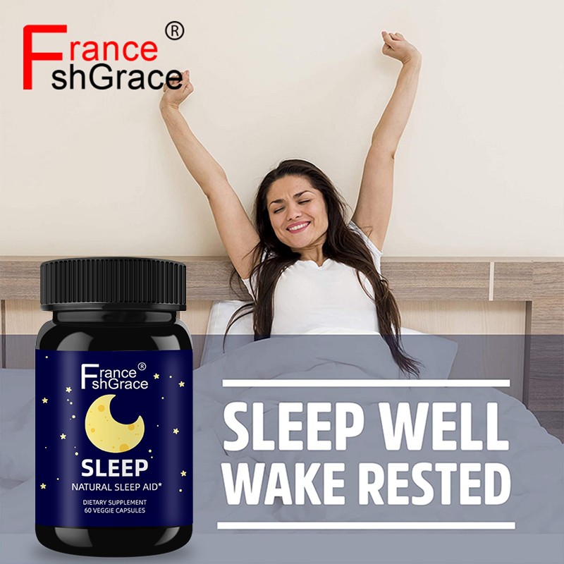 Natural Sleep Aid 10mg Melatonin L-Theanine Valerian Root Magnesium Chamomile Herbal Supplement Non-GMO Vegan Sleep Capsules