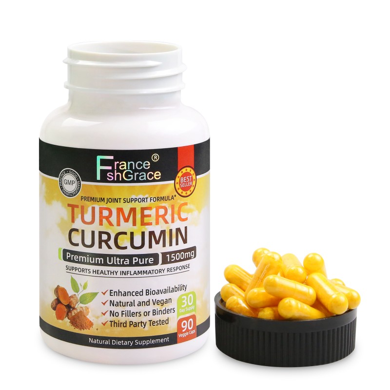 Turmeric Curcumin Capsules 90 Count Gluten Free Herbal Formula with Black Pepper for Bioavailability and Joint Comfort Support