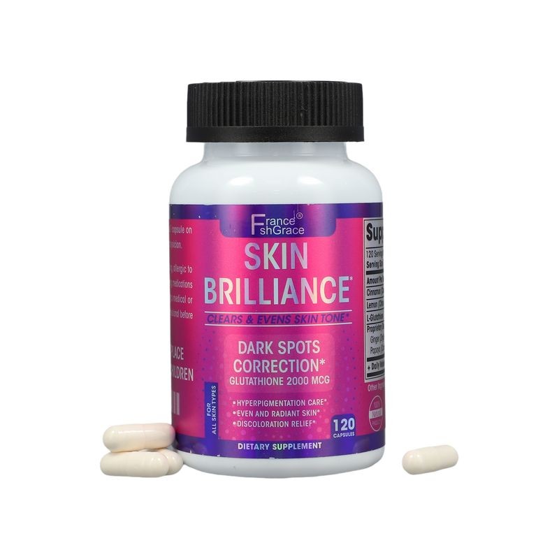 GSH Whitening Capsules 45000 Mcg Brightening Supplement Skin Tone Enhancer Targets Dark Spots Acne Marks Potent Antioxidant