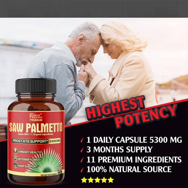 Organic Health Supplement Providing Energy Men Prostate Saw Palmetto Capsules