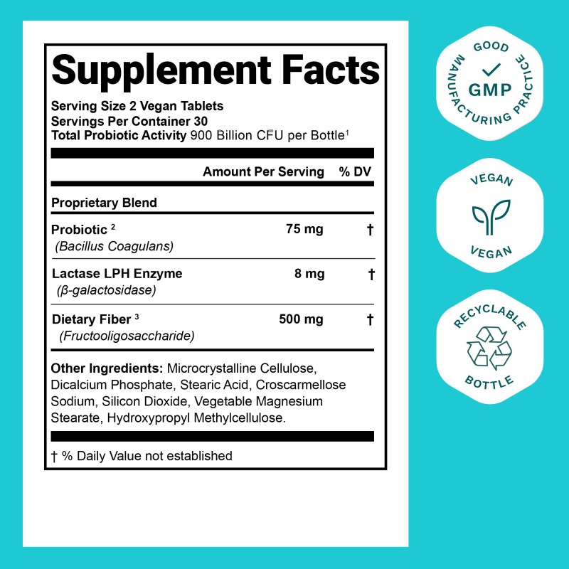 900 Billion Probiotic Digestive Health Support Digestive Balance Replenish Healthy Bacteria Immne System 60 Tablets