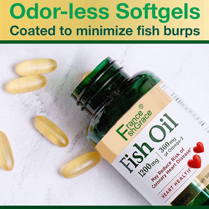 Hight Quality Fish Oil Extract Help Relieve Symptoms of Dry Eye Disease Inflammation for Adult Fish Oil Softgels 180 Softgels