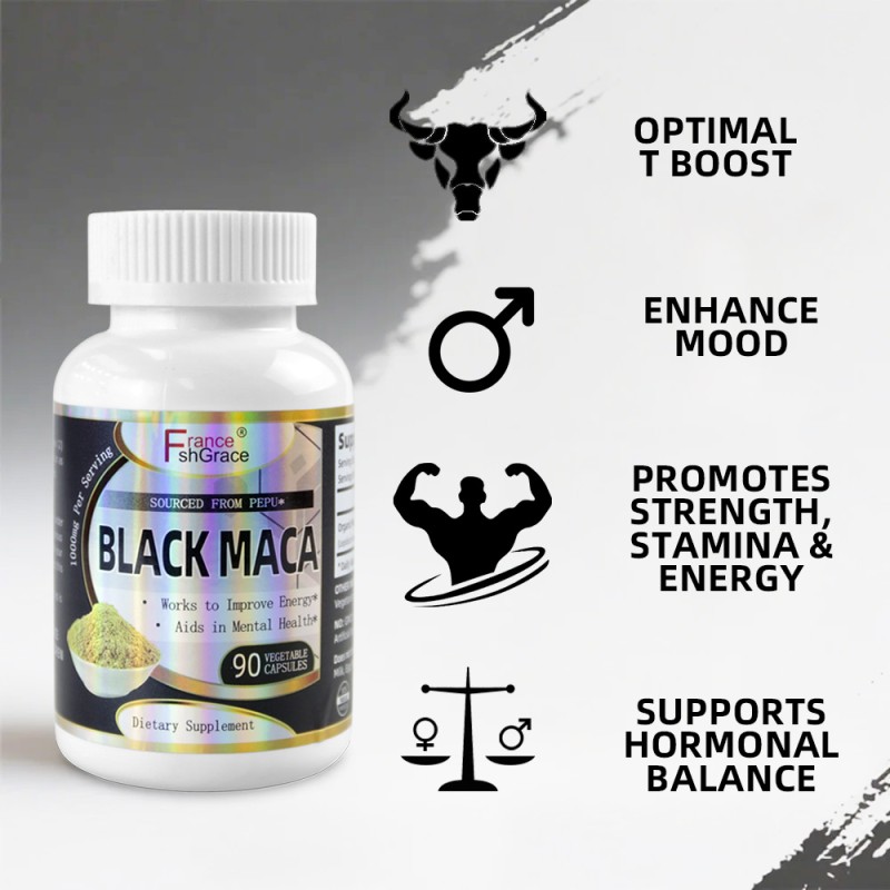 Premium Organic 1500mg Maca Root Extract Capsules Supplement for Men and Women to Enhance Endurance for Adults