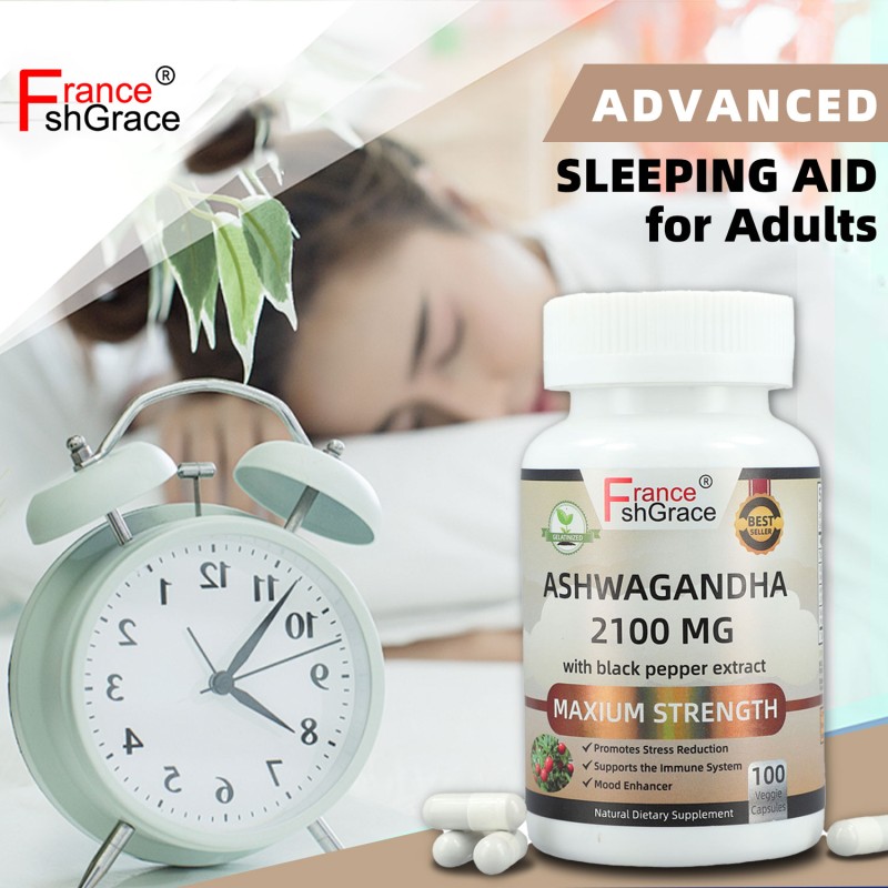 Pure Organic Ashwagandha Root Extract Supplement for Adults Stress Relief Improve Sleep Organic Ashwagandha Capsules