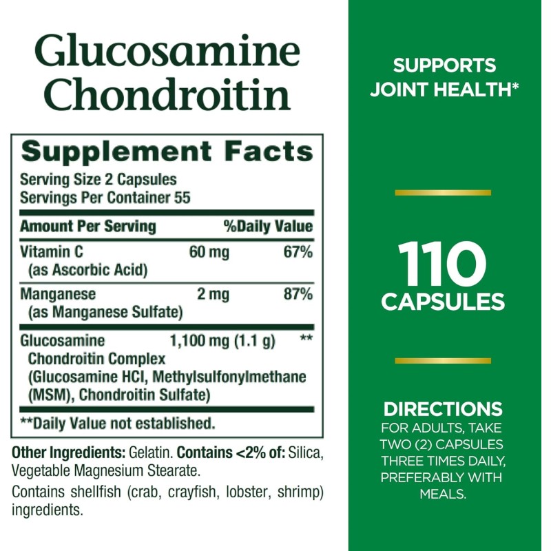 High Quality and Easily Absorbed Glucosamine Chondroitin Capsules for Joint Inflammation,Bone Strength,Joint Flexibility