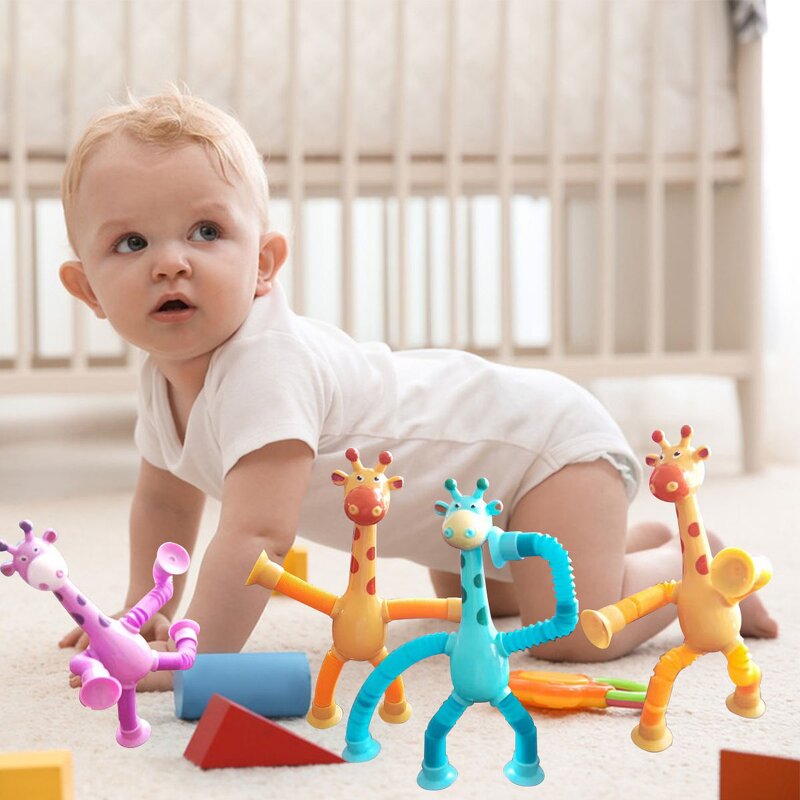 Telescopic Toy Factory - Suction Cup Giraffe Fidget Tube Supplier