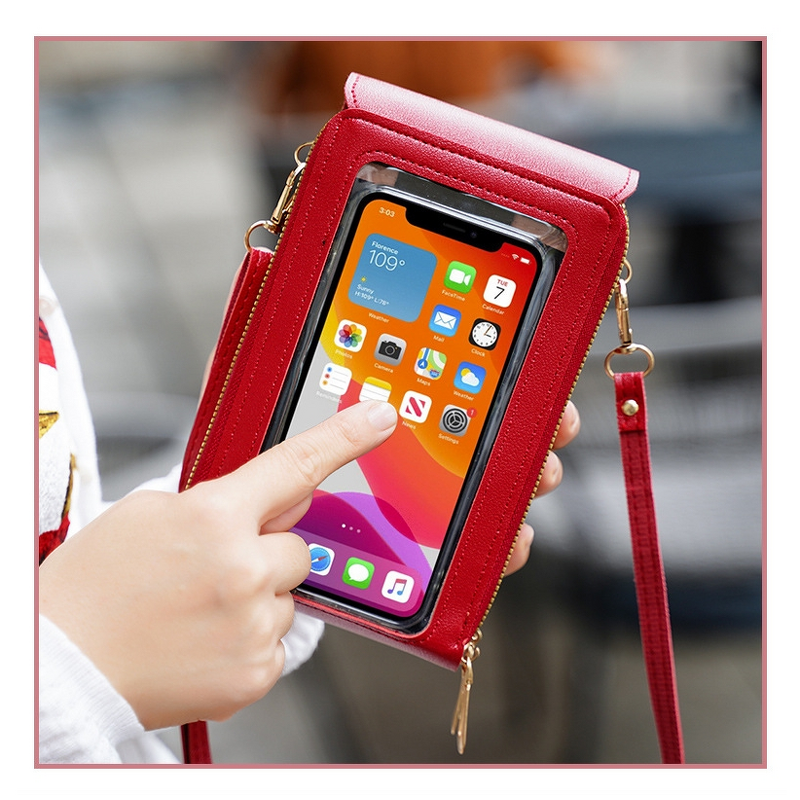 Mini Crossbody Bag Factory - Faux Leather Vertical Wallet