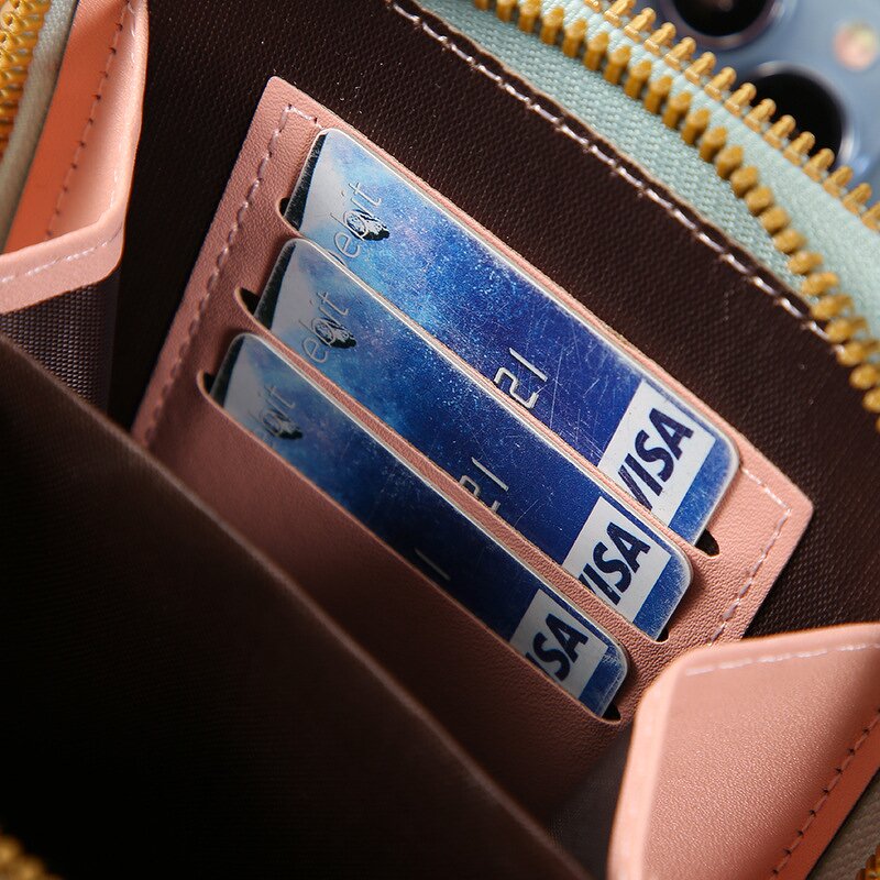 Mini Crossbody Bag Factory - Faux Leather Vertical Wallet