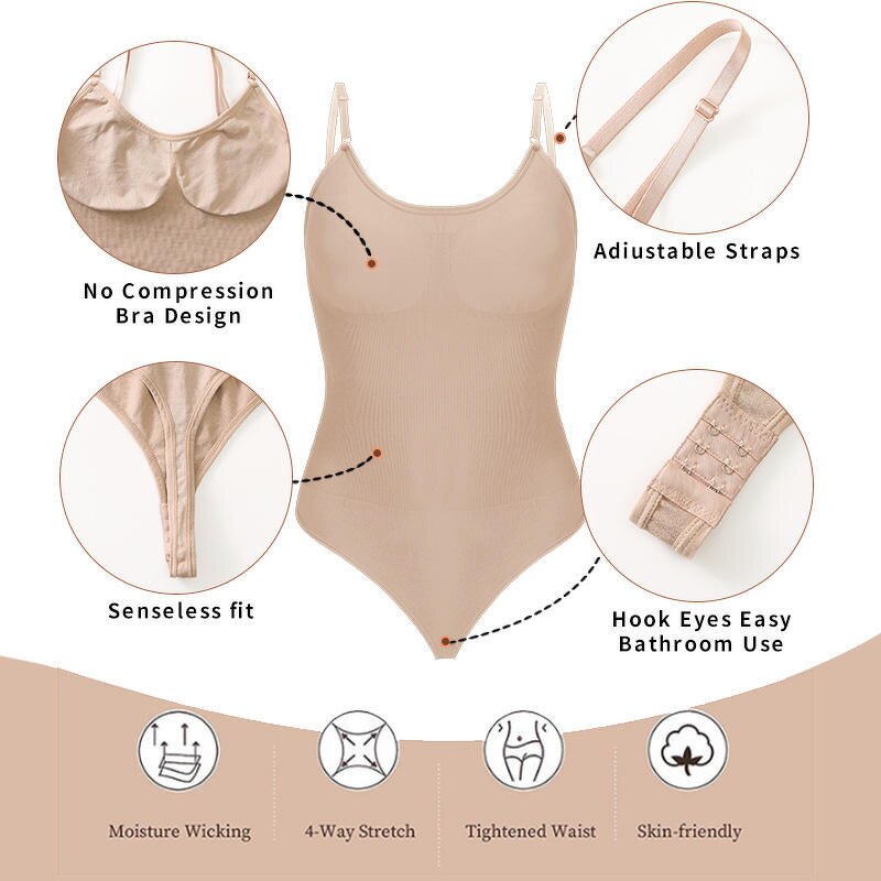 Women's Shapewear Factory - Tummy Control Thong Bodysuit