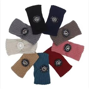 Knitted Headband Factory - Women Winter Warm Rhinestone Headwrap