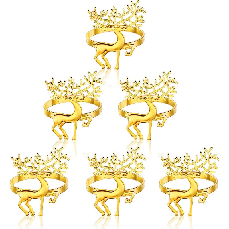 Christmas Napkin Rings Factory - Custom Sika Deer Metal Decor