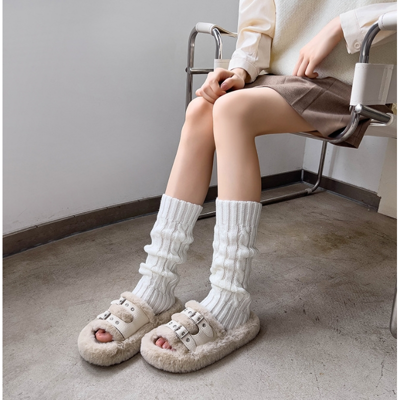 Leg Warmers Factory - Plain-colored Twisted Winter Knit Warmers