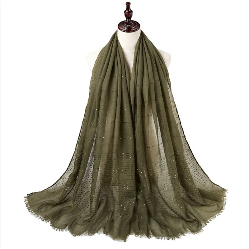 Headscarf Factory - Sequined Viscose Long Polyester Scarf