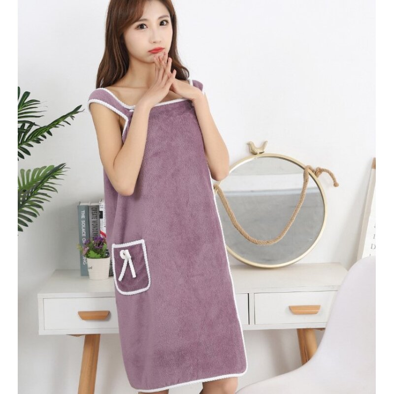 Bathrobe Towel Factory - Wearable Coral Velvet Bath Towel