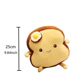 Plush Pillow Factory - Poached Egg Toast Bread Cushion Gift