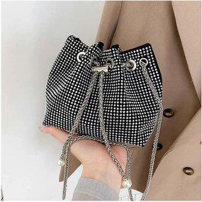 Women's Bucket Bag Factory - Custom Rhinestone Drawstring Bag