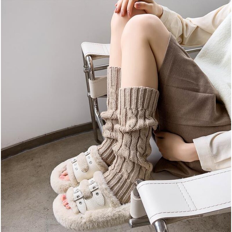 Leg Warmers Factory - Plain-colored Twisted Winter Knit Warmers