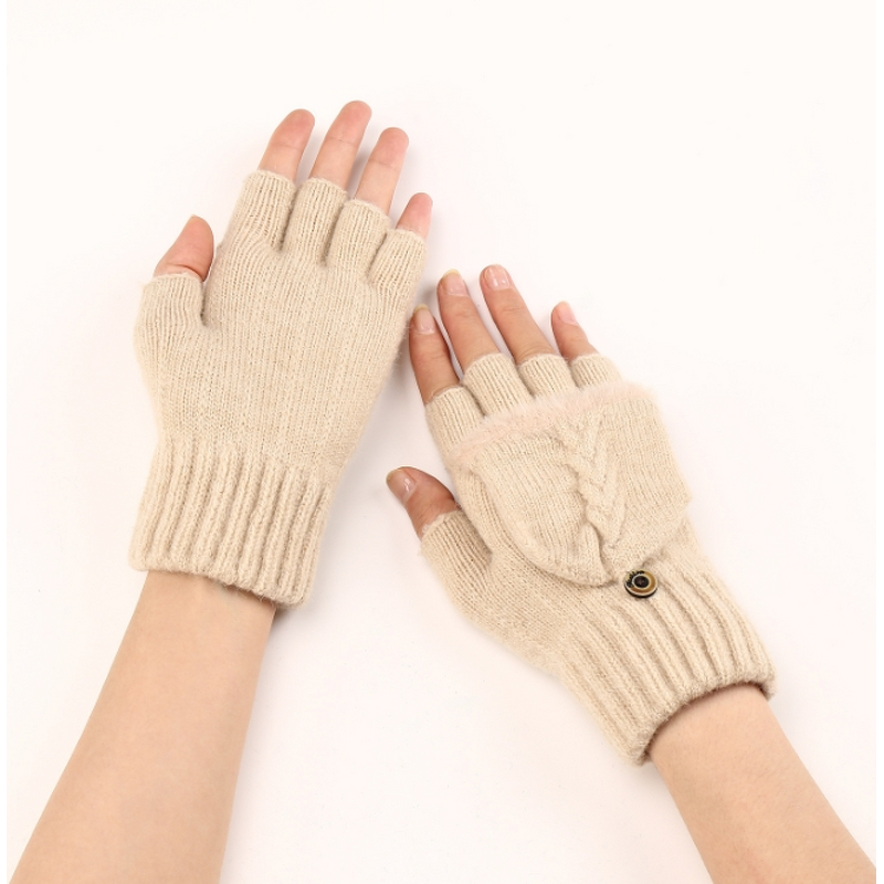 Women's Gloves Factory - Dual-season Fold-over Flap Gloves