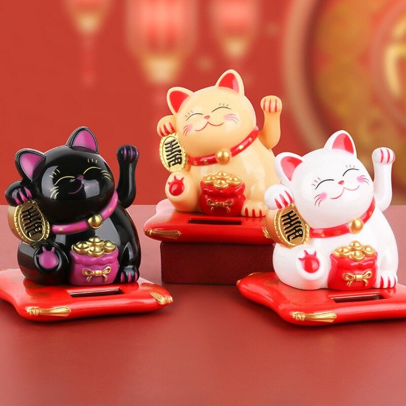 Solar Lucky Cat Factory - Waving Cat Home Office Decoration