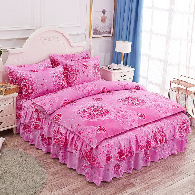 Bed Sheets Set Factory - Flower Quilt Cover Bed Sheet Pillowcase