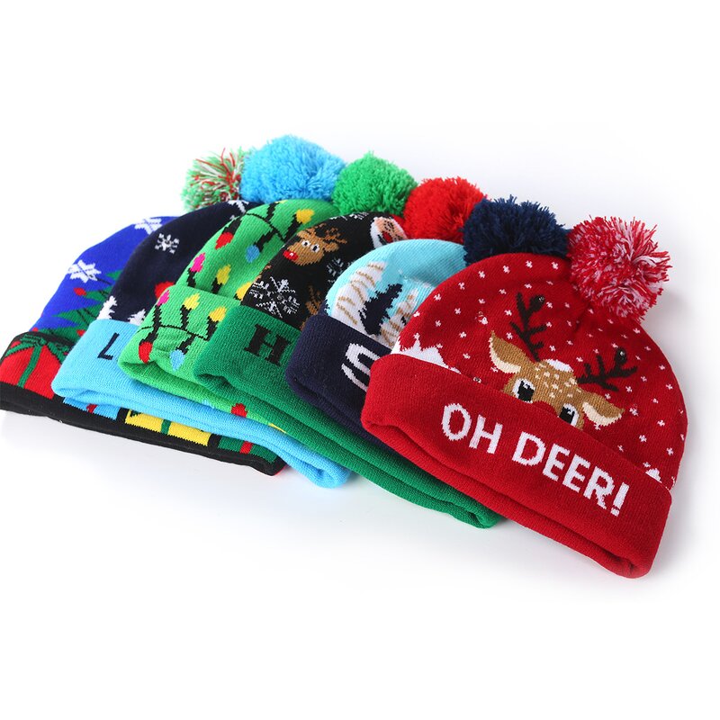 Christmas Beanie Factory - LED Light Up Knitted Christmas Hat