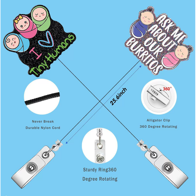 Badge Reel Factory - Bling Cute Acrylic Glitter Charm Reel