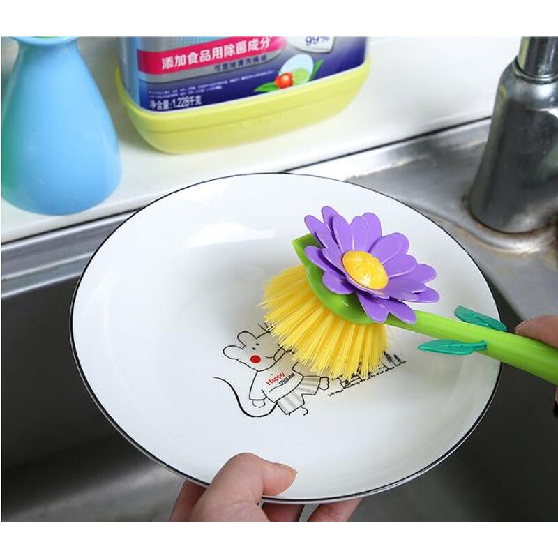 Vase Brush Factory - Purple Flower Pot Washing Brush Set