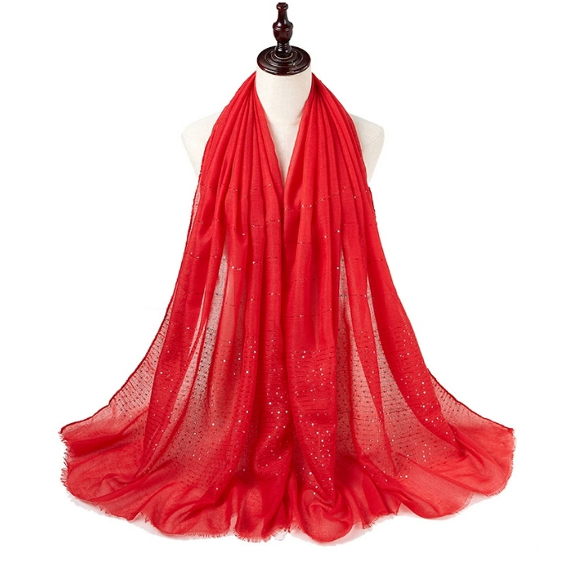 Headscarf Factory - Sequined Viscose Long Polyester Scarf