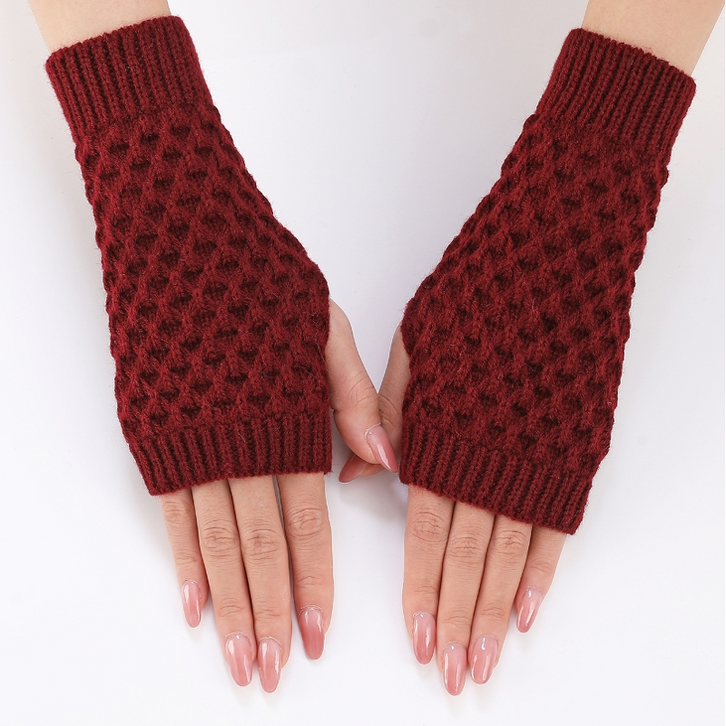 Winter Gloves Factory - Ladies Hand-Crocheted Half-Finger Mittens