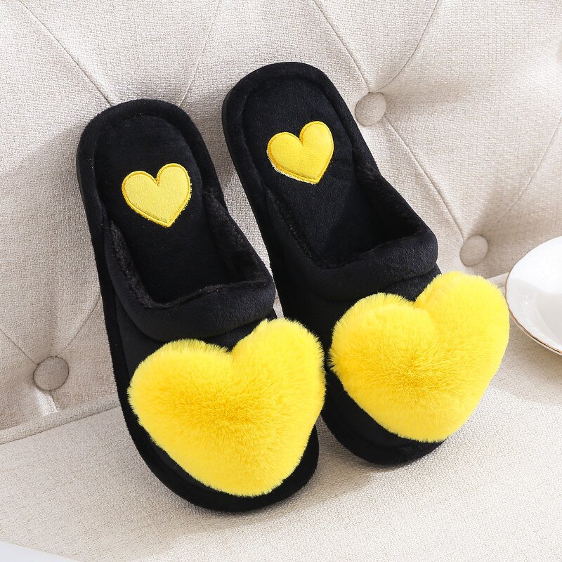 Slippers Factory - Plush Heart Indoor Winter Slippers for Women