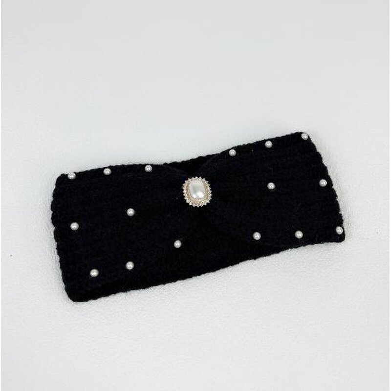 Headband Factory - Knitted Wool Pearl Diamond Hair Band