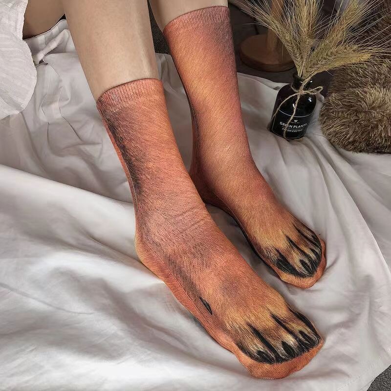 Women's Socks Factory - Funny Leopard Tiger Cotton Ankle Socks