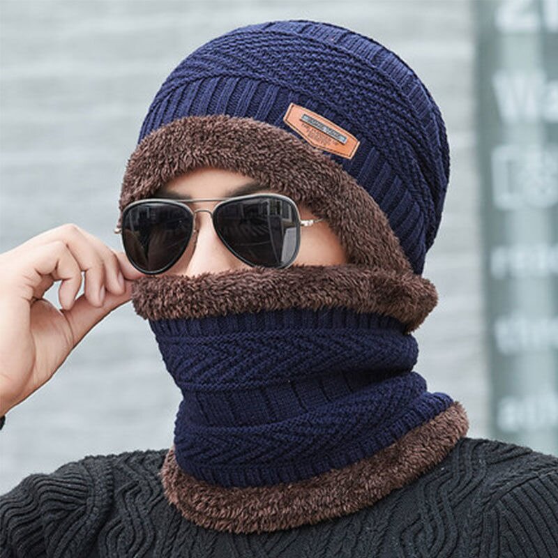 Winter Hat Factory - Unisex Teemo Knit Cap Thick Neck Scarf