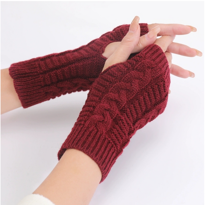Half-Finger Gloves Factory - Acrylic Ribbed Knit Wrist Warmers