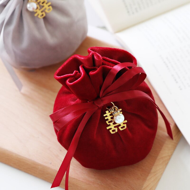 Gift Bags Factory - Velvet Pearl Wedding Party Favor Bag