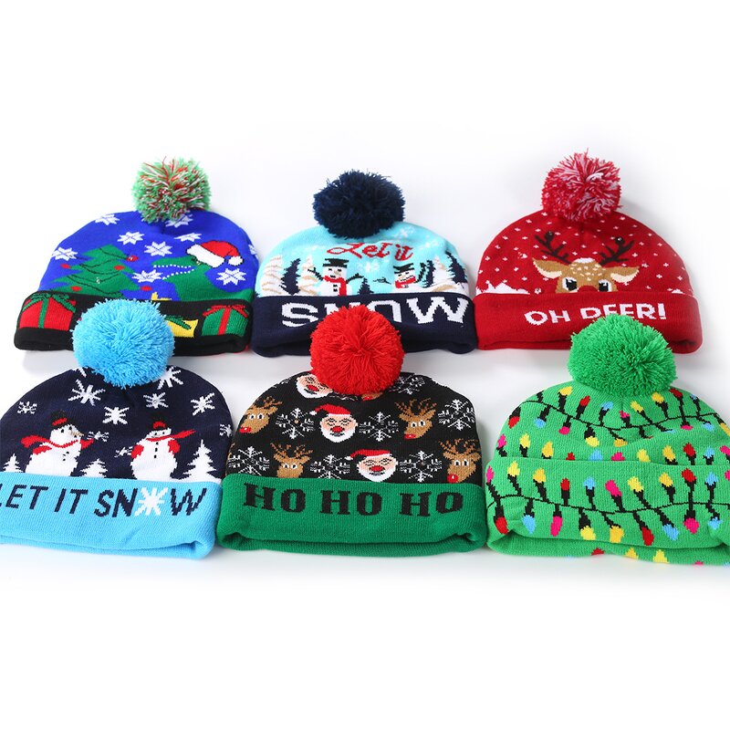 Christmas Beanie Factory - LED Light Up Knitted Christmas Hat