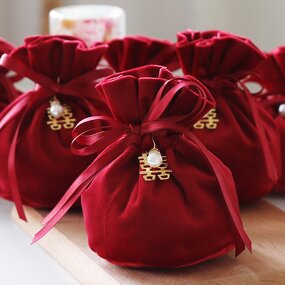 Gift Bags Factory - Velvet Pearl Wedding Party Favor Bag