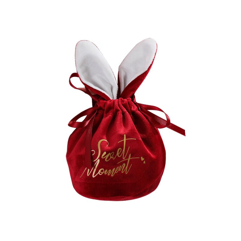Easter Gift Bag Factory - Cute Bunny Velvet Candy Chocolate Bag