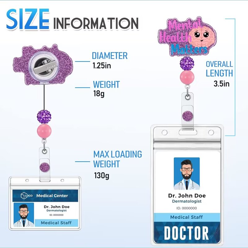 Badge Reel Factory - Shining Acrylic Bead Nurse ID Holder