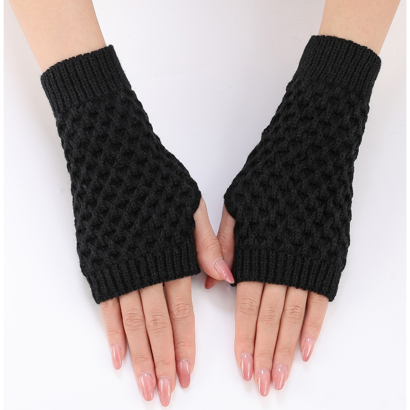 Winter Gloves Factory - Ladies Hand-Crocheted Half-Finger Mittens