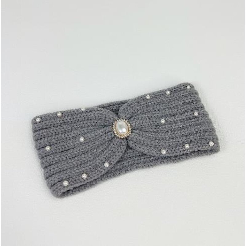 Headband Factory - Knitted Wool Pearl Diamond Hair Band