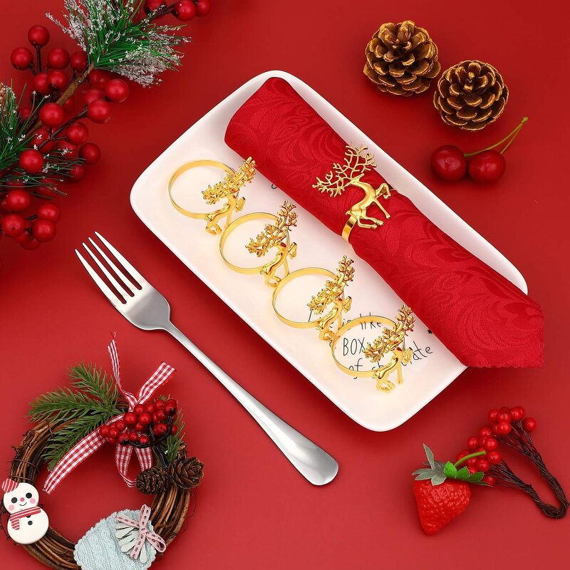 Christmas Napkin Rings Factory - Custom Sika Deer Metal Decor