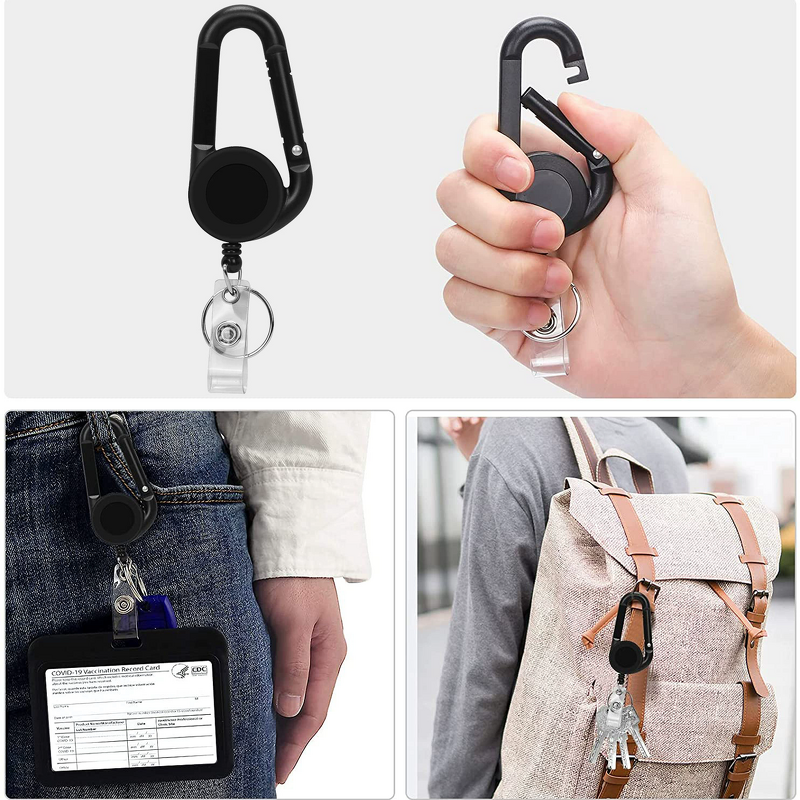 Badge Lanyard Factory - Retractable ID Reel with Carabiner