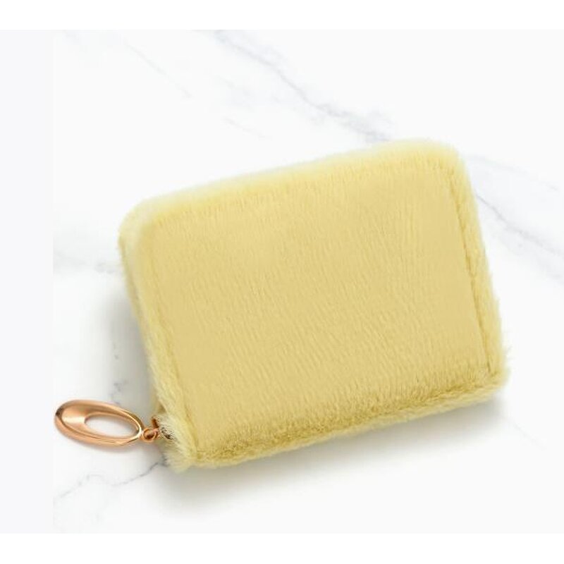 Coin Purse Factory - Solid Color Square Plush Card Case